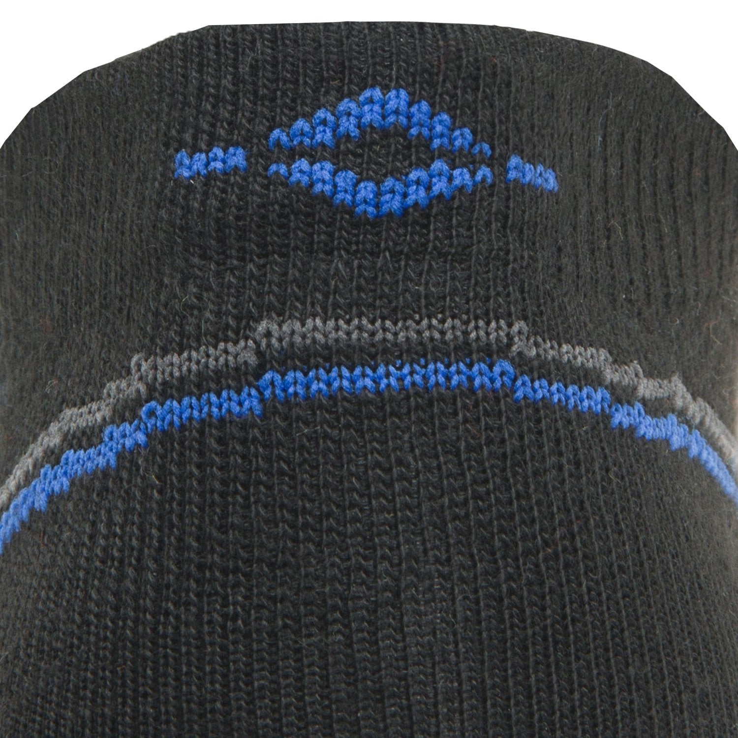 Surpass Ultra Lightweight Low Sock - Black/Grey cuff perspective - made in The USA Wigwam Socks