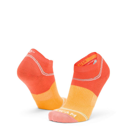 Surpass Ultra Lightweight Low Sock - Red/Orange full product perspective - made in The USA Wigwam Socks