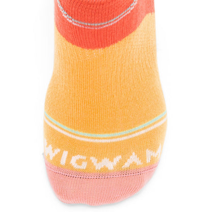 Surpass Ultra Lightweight Low Sock - Red/Orange toe perspective - made in The USA Wigwam Socks