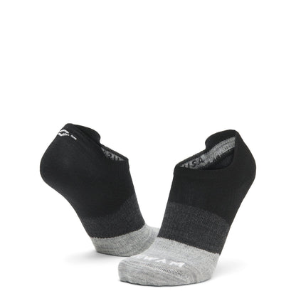 Trail Junkie Ultralight Low Sock With Merino Wool - Black full product perspective - made in The USA Wigwam Socks