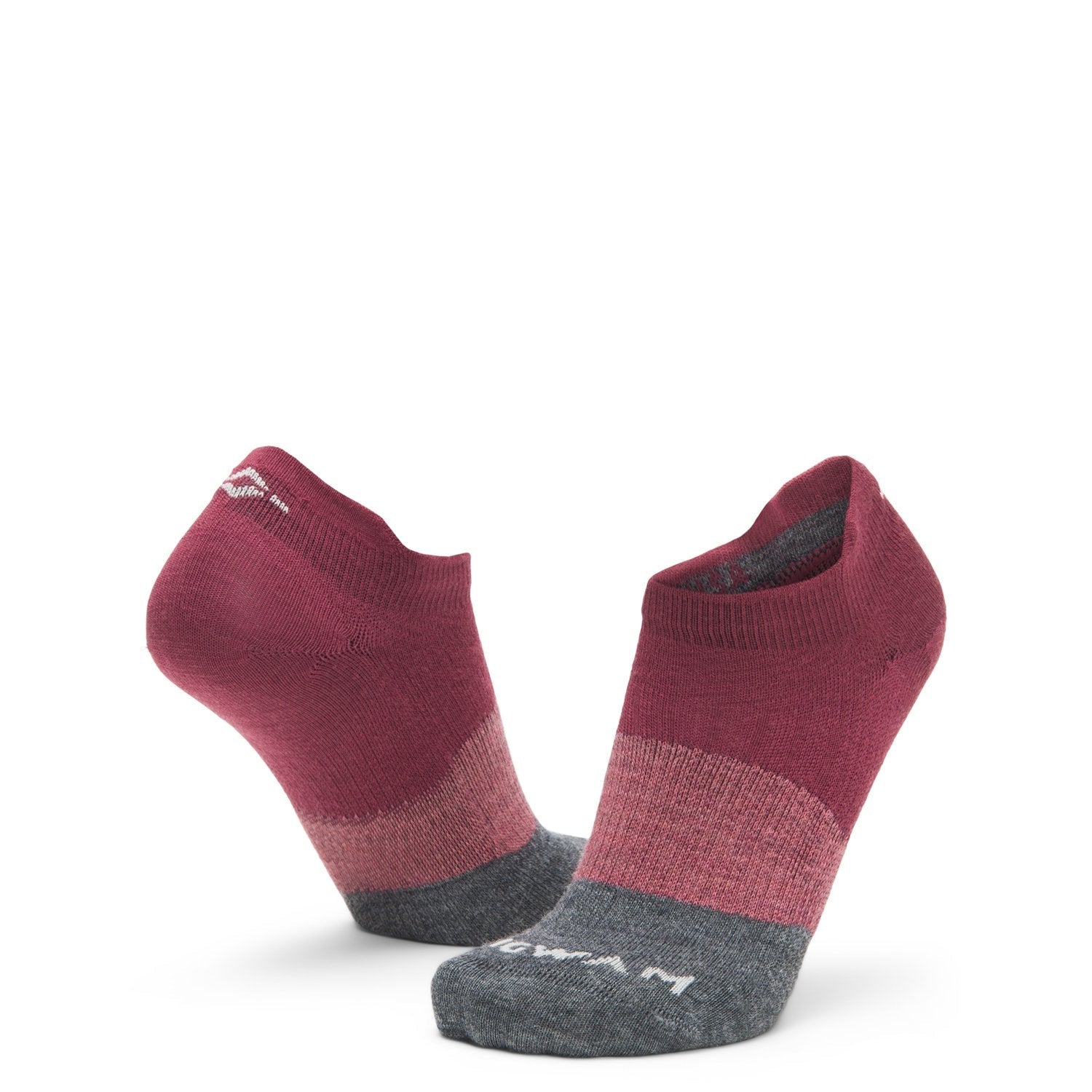 Trail Junkie Ultralight Low Sock With Merino Wool - Rhododendron full product perspective - made in The USA Wigwam Socks