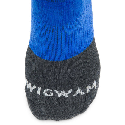Trail Junkie Ultralight Low Sock With Merino Wool - Surf The Web toe perspective - made in The USA Wigwam Socks