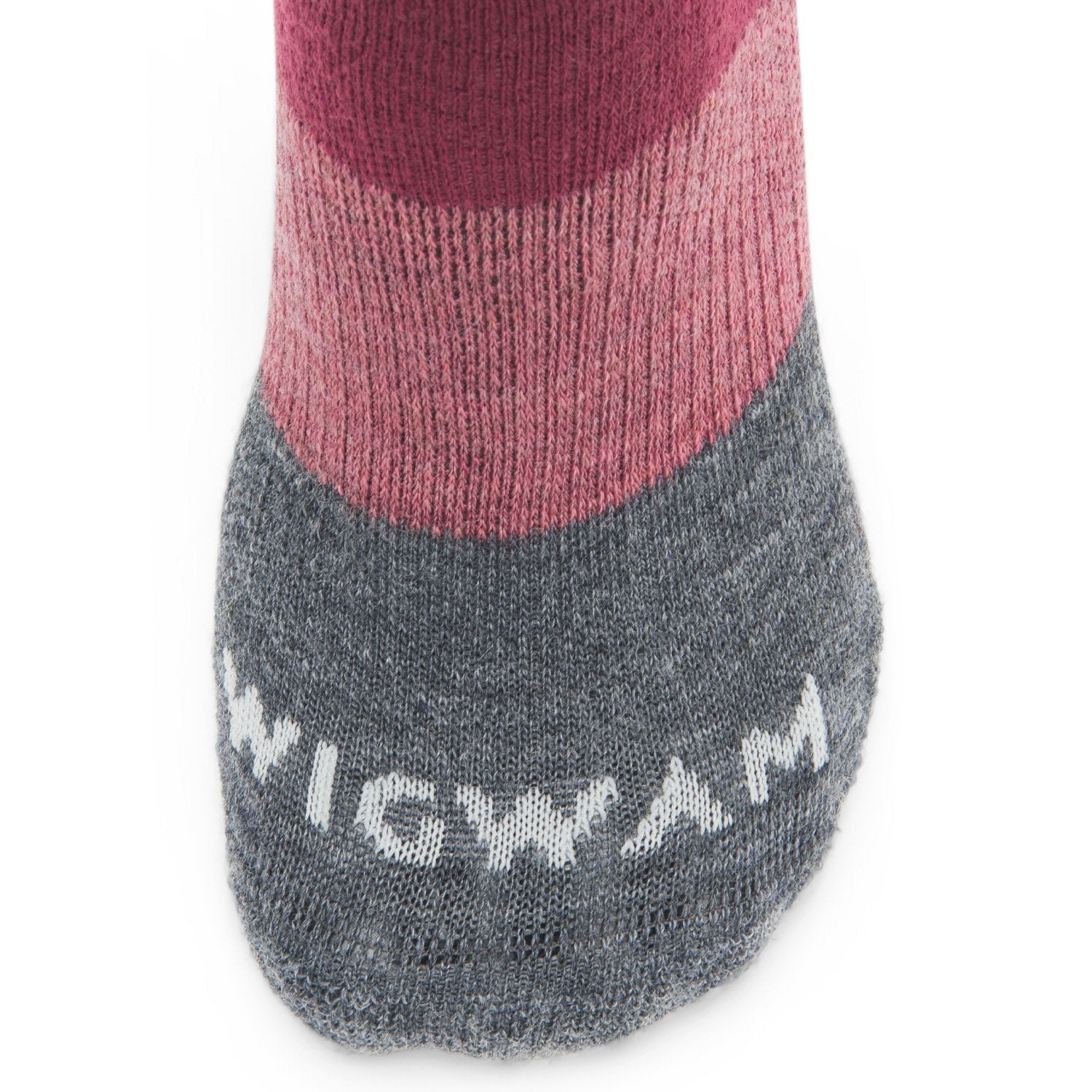 Trail Junkie Lightweight Low Sock With Merino Wool - Rhododendron toe perspective - made in The USA Wigwam Socks
