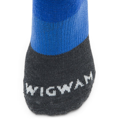 Trail Junkie Lightweight Quarter Sock With Merino Wool - Surf The Web toe perspective - made in The USA Wigwam Socks