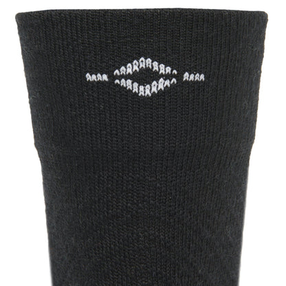 Trail Junkie Lightweight Mid Crew Sock With Merino Wool - Black cuff perspective - made in The USA Wigwam Socks