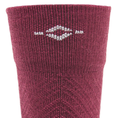Trail Junkie Lightweight Mid Crew Sock With Merino Wool - Rhododendron cuff perspective - made in The USA Wigwam Socks