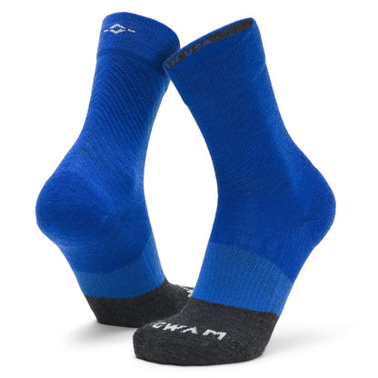 Trail Junkie Lightweight Mid Crew Sock With Merino Wool - Surf The Web full product perspective - made in The USA Wigwam Socks