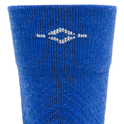 Trail Junkie Lightweight Mid Crew Sock With Merino Wool - Surf The Web cuff perspective - made in The USA Wigwam Socks
