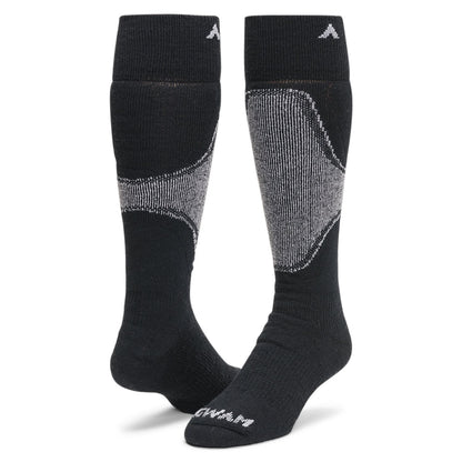 Sirocco Midweight OTC Sock With Wool - Black full product perspective - made in The USA Wigwam Socks