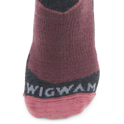 Snow Junkie Ultra Lightweight Over-The-Calf Sock - Catawba Grape toe perspective - made in The USA Wigwam Socks