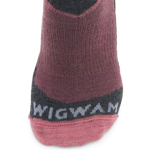 Snow Junkie Ultra Lightweight Over-The-Calf Sock - Catawba Grape toe perspective