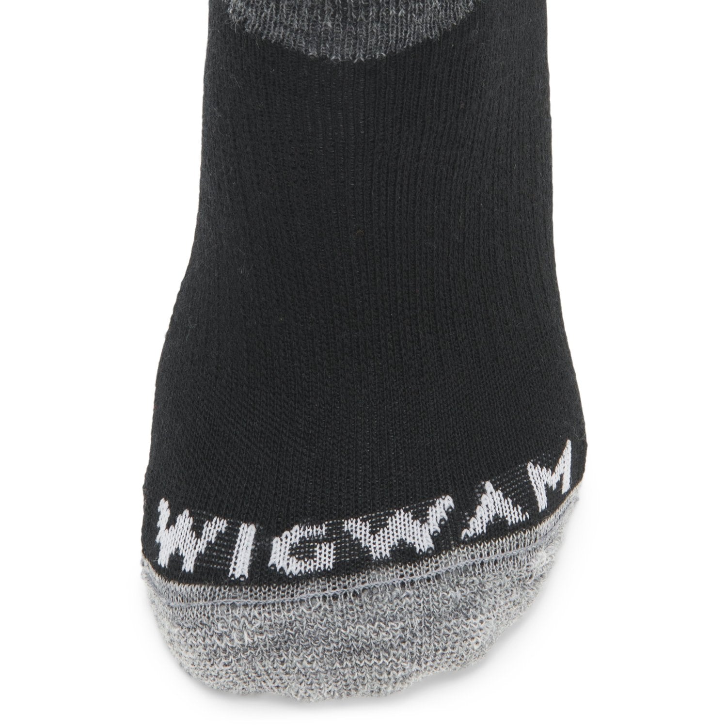 Snow Junkie Lightweight Compression Over-The-Calf Sock - Black toe perspective - made in The USA Wigwam Socks