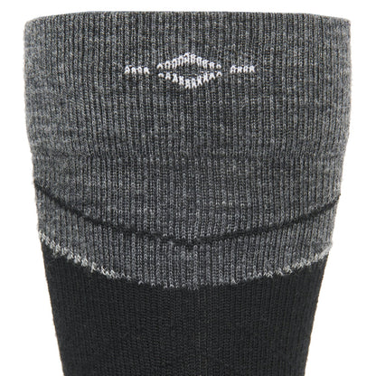 Snow Junkie Lightweight Compression Over-The-Calf Sock - Black cuff perspective - made in The USA Wigwam Socks