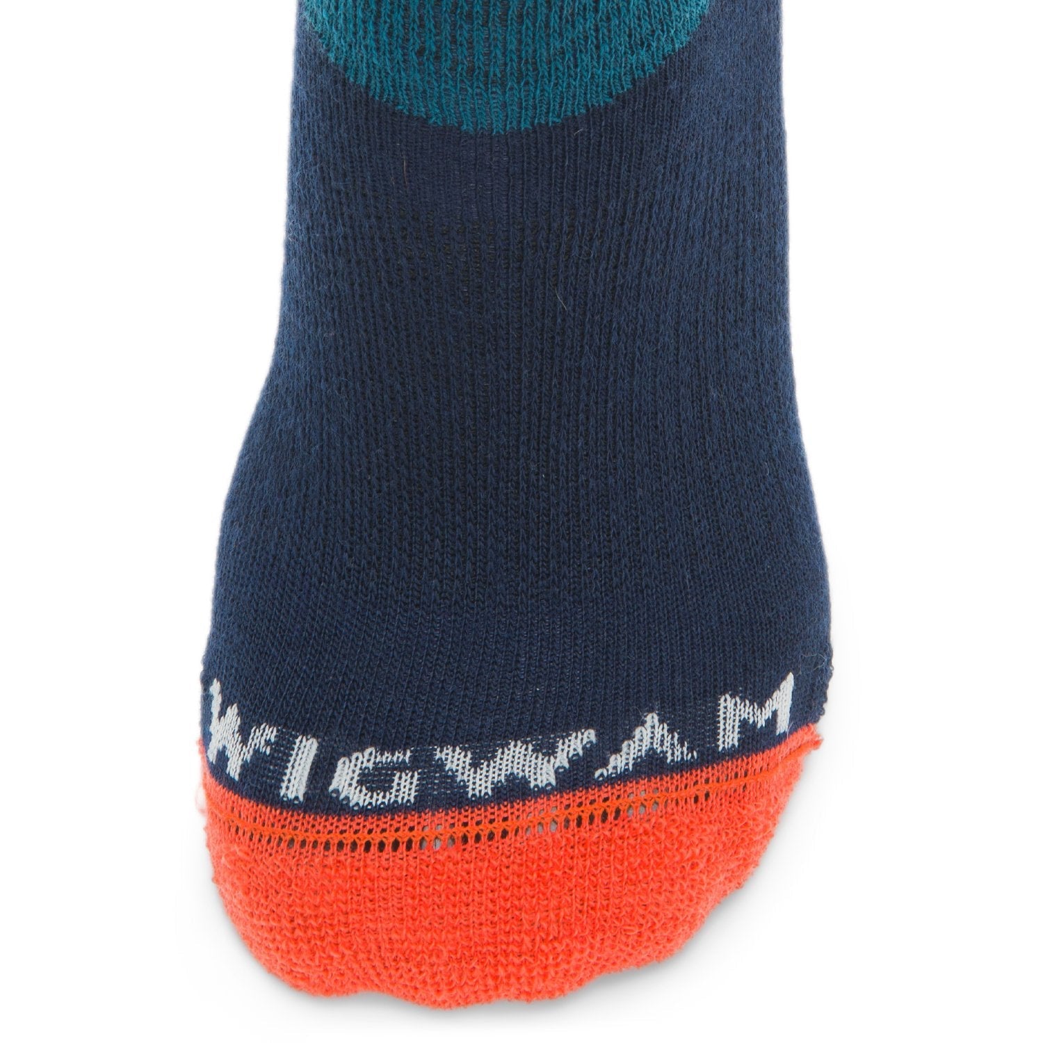 Snow Junkie Lightweight Compression Over-The-Calf Sock - Navy II toe perspective - made in The USA Wigwam Socks