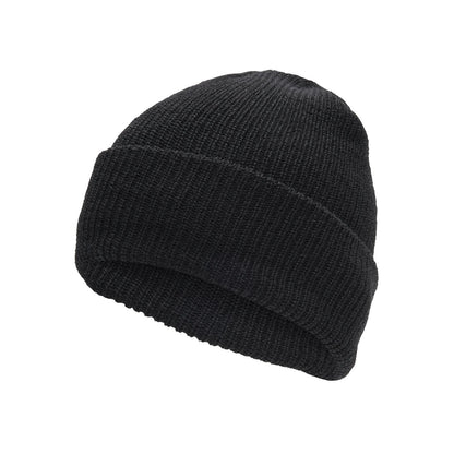 1015 Worsted Wool Hat - Black full product perspective - made in The USA Wigwam Socks