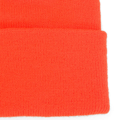 1017 Acrylic Hat - Blaze Orange brim perspective - made in The USA Wigwam Socks