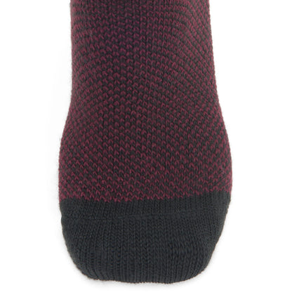 Cursor Crew Lightweight Acrylic Sock - Burgundy toe perspective - made in The USA Wigwam Socks