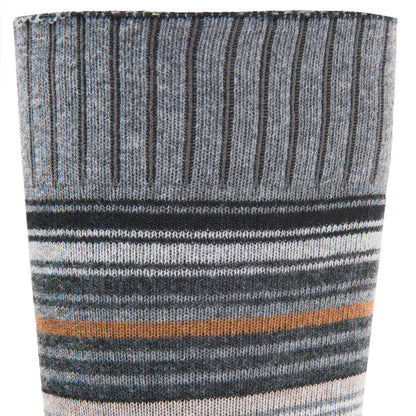 Inline Non-Cushioned Crew Sock - Charcoal cuff perspective - made in The USA Wigwam Socks