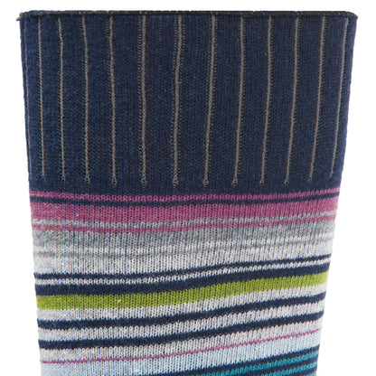 Inline Non-Cushioned Crew Sock - Navy II cuff perspective - made in The USA Wigwam Socks