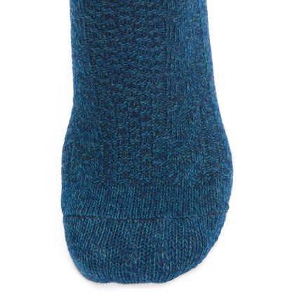 Cable Curl Lightweight Crew Sock - Navy II toe perspective - made in The USA Wigwam Socks