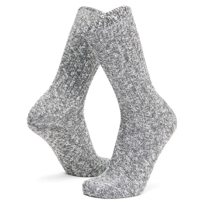 Wool Cypress Lightweight Crew Sock - Charcoal full product perspective - made in The USA Wigwam Socks