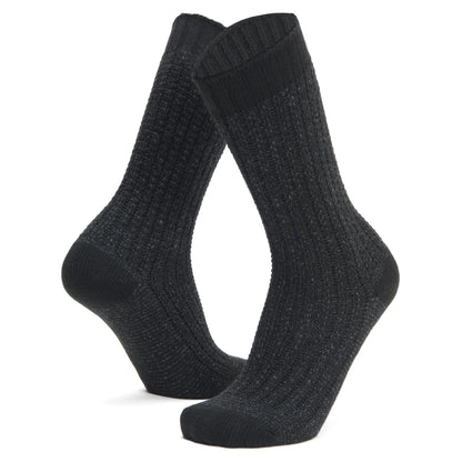 Pointe Lightweight Crew Sock - Black full product perspective - made in The USA Wigwam Socks