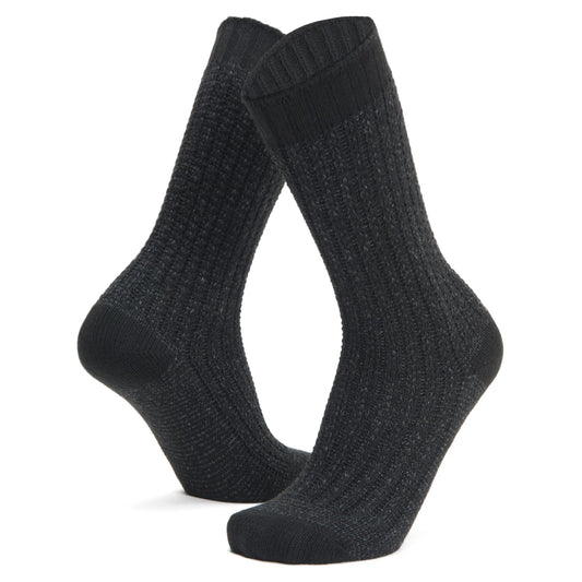 Pointe Lightweight Crew Sock - Black full product perspective