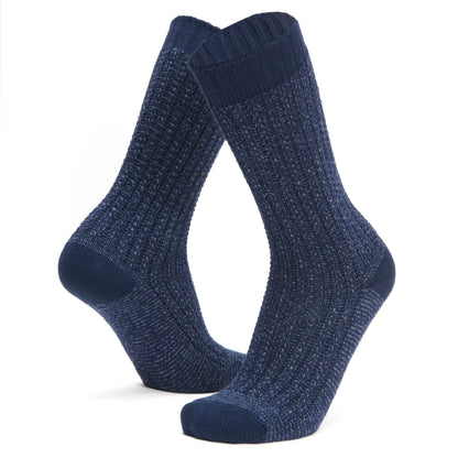Pointe Lightweight Crew Sock - Navy II full product perspective - made in The USA Wigwam Socks