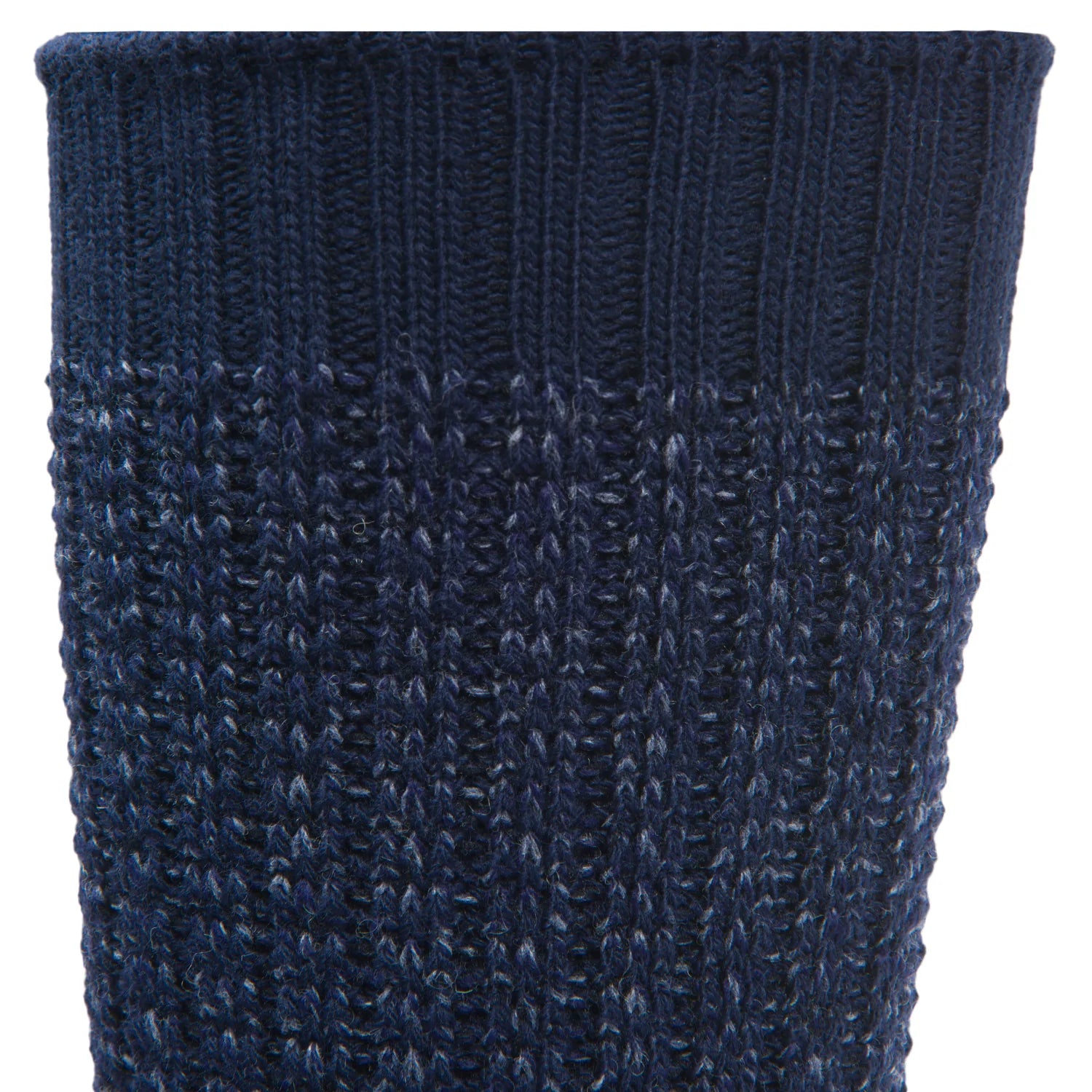 Pointe Lightweight Crew Sock - Navy II cuff perspective - made in The USA Wigwam Socks