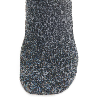 Diamond Knee High Lightweight Sock With Recycled Wool - Black toe perspective - made in The USA Wigwam Socks