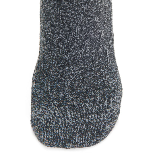 Diamond Knee High Lightweight Sock With Recycled Wool - Black toe perspective