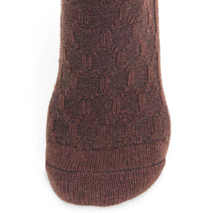 Diamond Knee High Lightweight Sock With Recycled Wool - Brown toe perspective - made in The USA Wigwam Socks