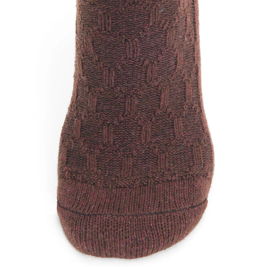 Diamond Knee High Lightweight Sock With Recycled Wool - Brown toe perspective