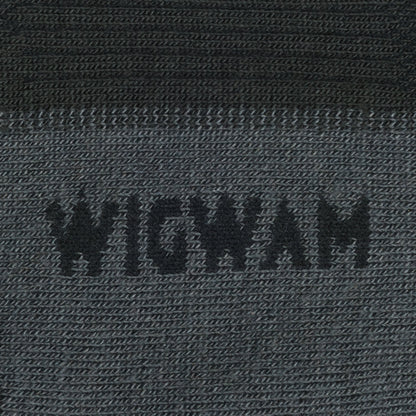 Thunder Quarter Lightweight Sock - Black knit-in logo - made in The USA Wigwam Socks