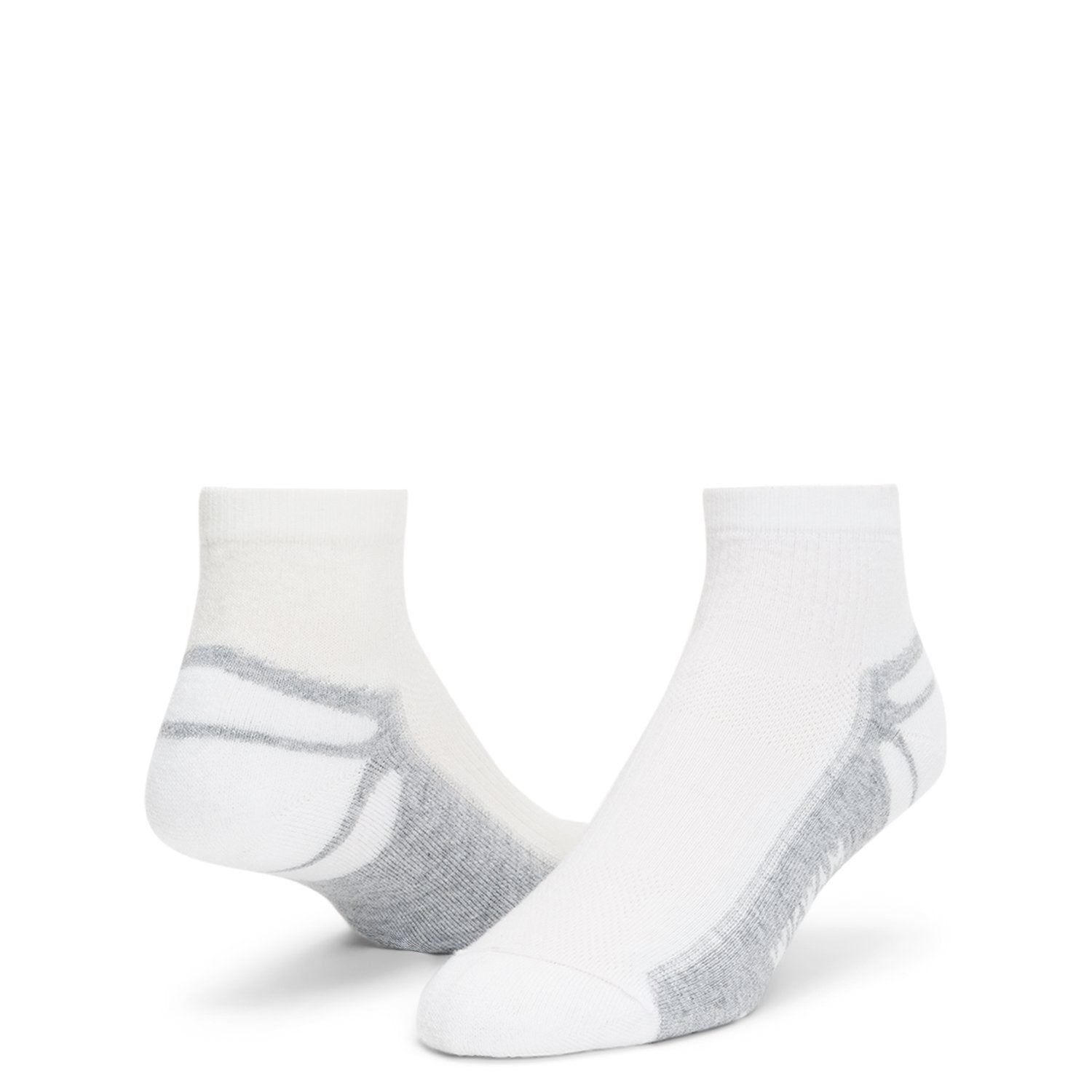 Thunder Quarter Lightweight Sock - White full product perspective - made in The USA Wigwam Socks