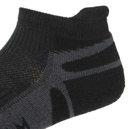 Thunder Low Lightweight Sock - Black heel and cuff perspective