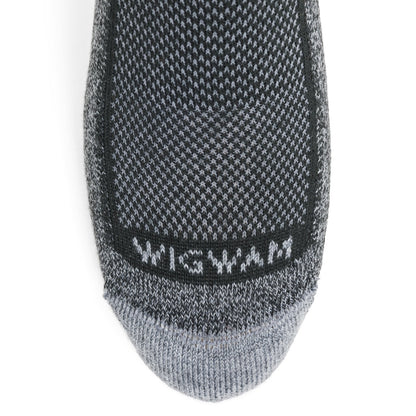 Cool-Lite Hiker Quarter Midweight Sock - Black/Grey toe perspective - made in The USA Wigwam Socks