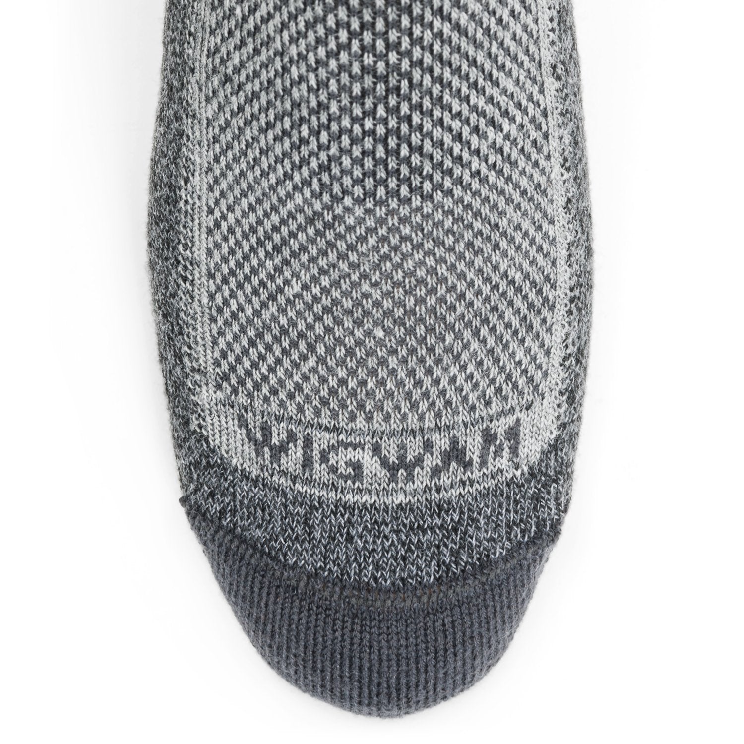 Cool-Lite Hiker Quarter Midweight Sock - Grey/Charcoal toe perspective - made in The USA Wigwam Socks