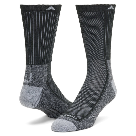 Cool-Lite Hiker Crew Midweight Sock - Black/Grey full product perspective
