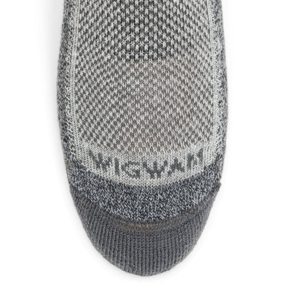 Cool-Lite Hiker Crew Midweight Sock - Grey/Charcoal toe perspective - made in The USA Wigwam Socks