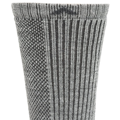 Cool-Lite Hiker Crew Midweight Sock - Grey/Charcoal cuff perspective - made in The USA Wigwam Socks