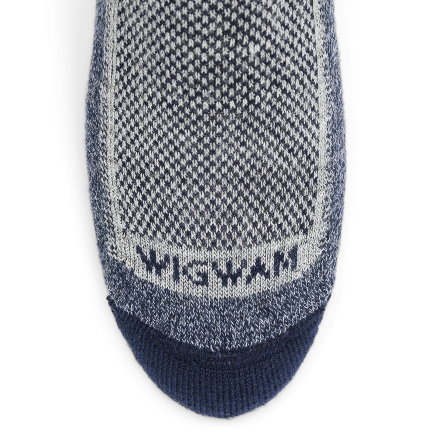 Cool-Lite Hiker Crew Midweight Sock - Grey/Navy toe perspective - made in The USA Wigwam Socks