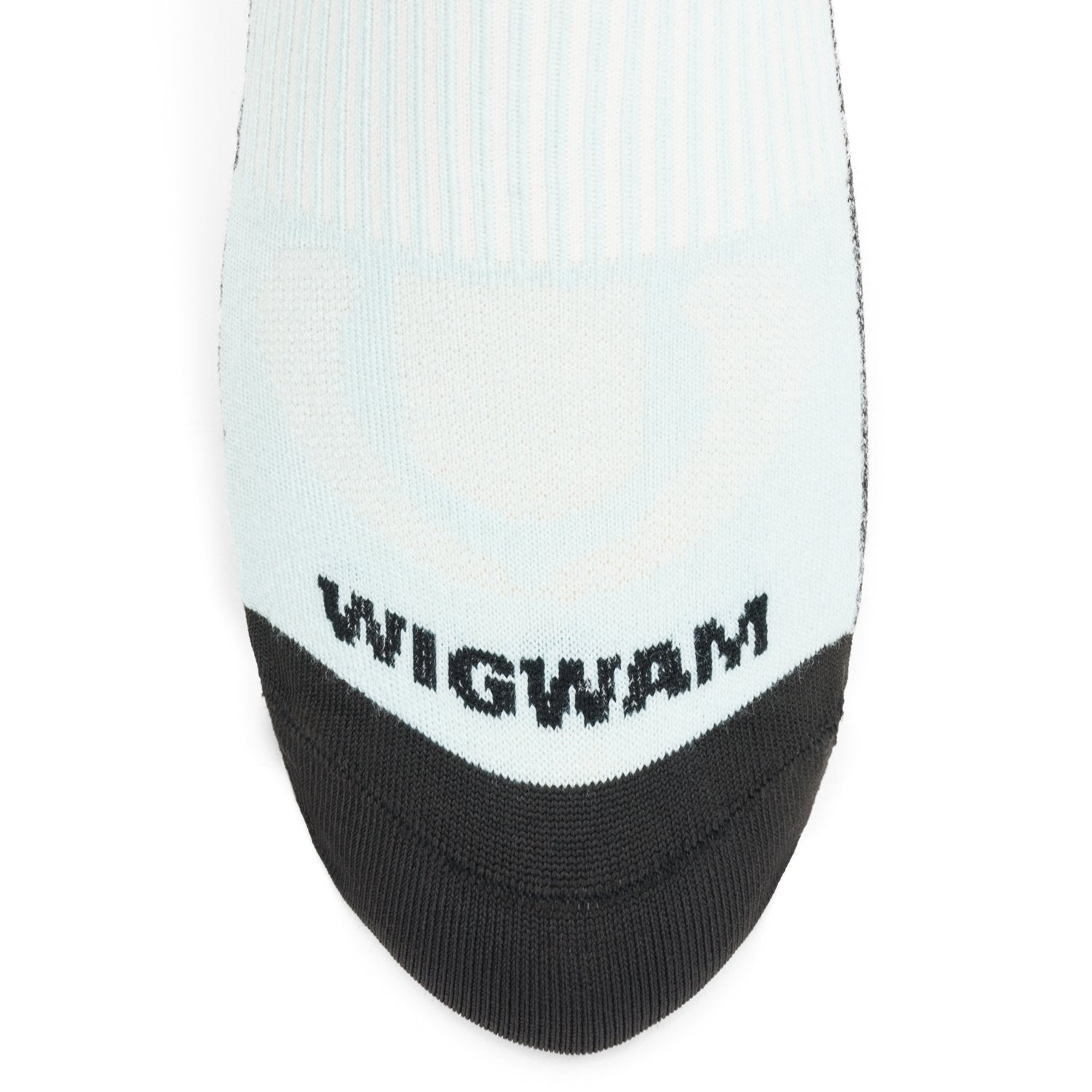 Attain Ultralight Low Sock - Aqua toe perspective - made in The USA Wigwam Socks