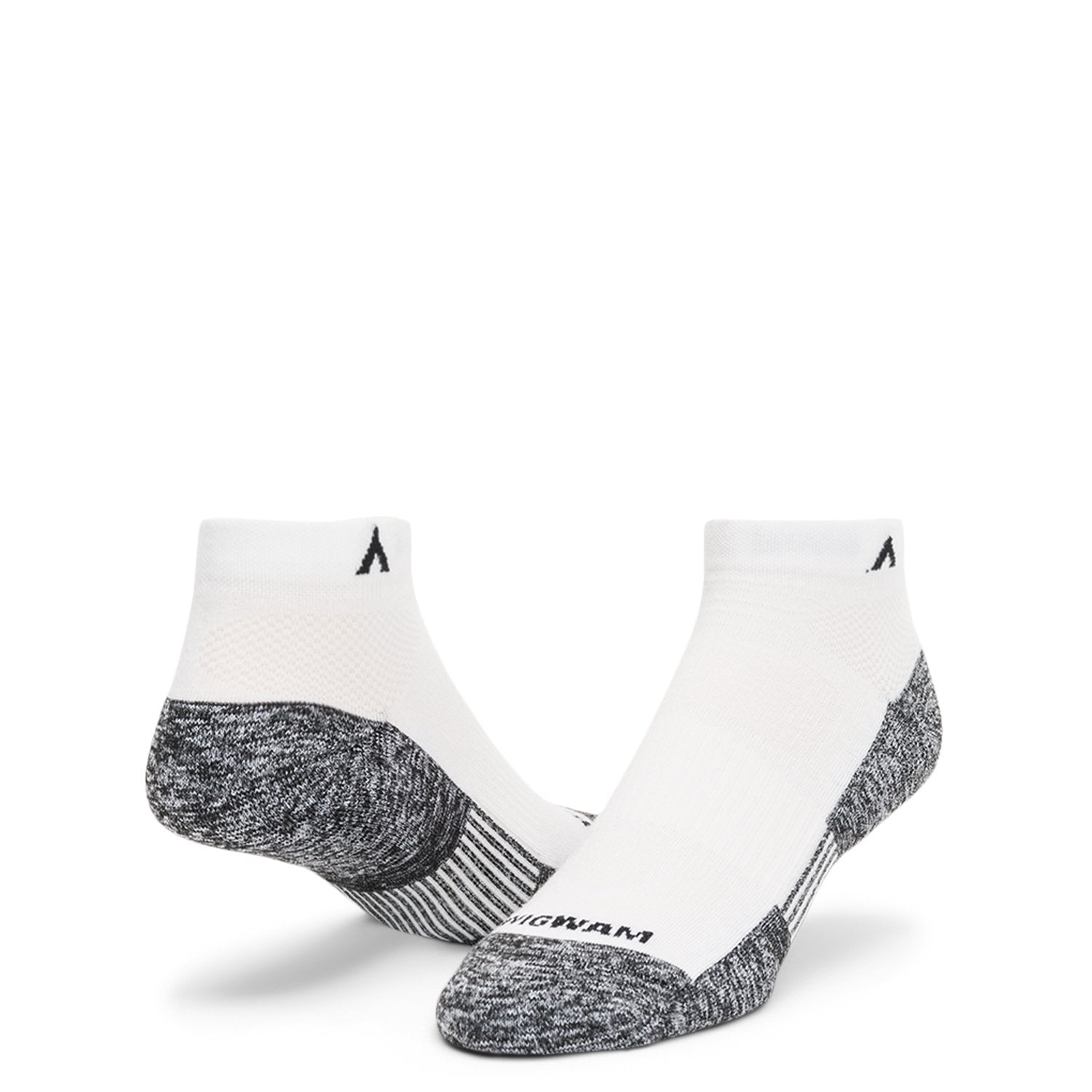 Attain Lightweight Low Sock - White full product perspective - made in The USA Wigwam Socks