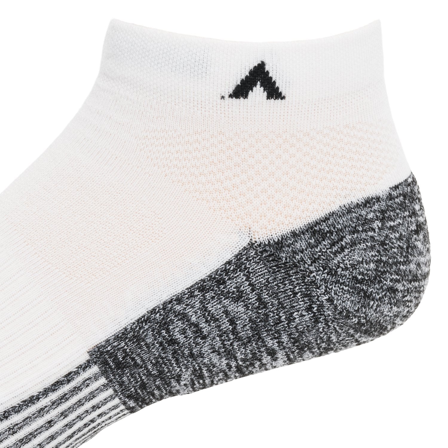 Attain Lightweight Low Sock - White heel and cuff perspective - made in The USA Wigwam Socks