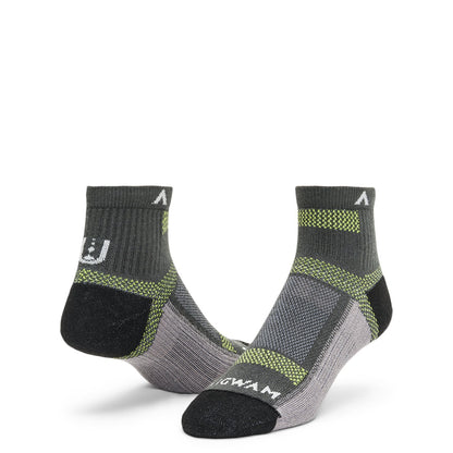 Ultra Cool-Lite Quarter Sock - Charcoal II full product perspective - made in The USA Wigwam Socks