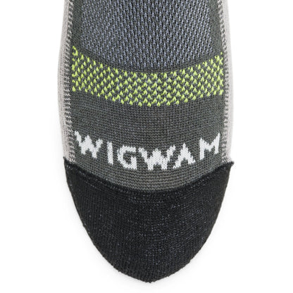 Ultra Cool-Lite Quarter Sock - Charcoal II toe perspective - made in The USA Wigwam Socks