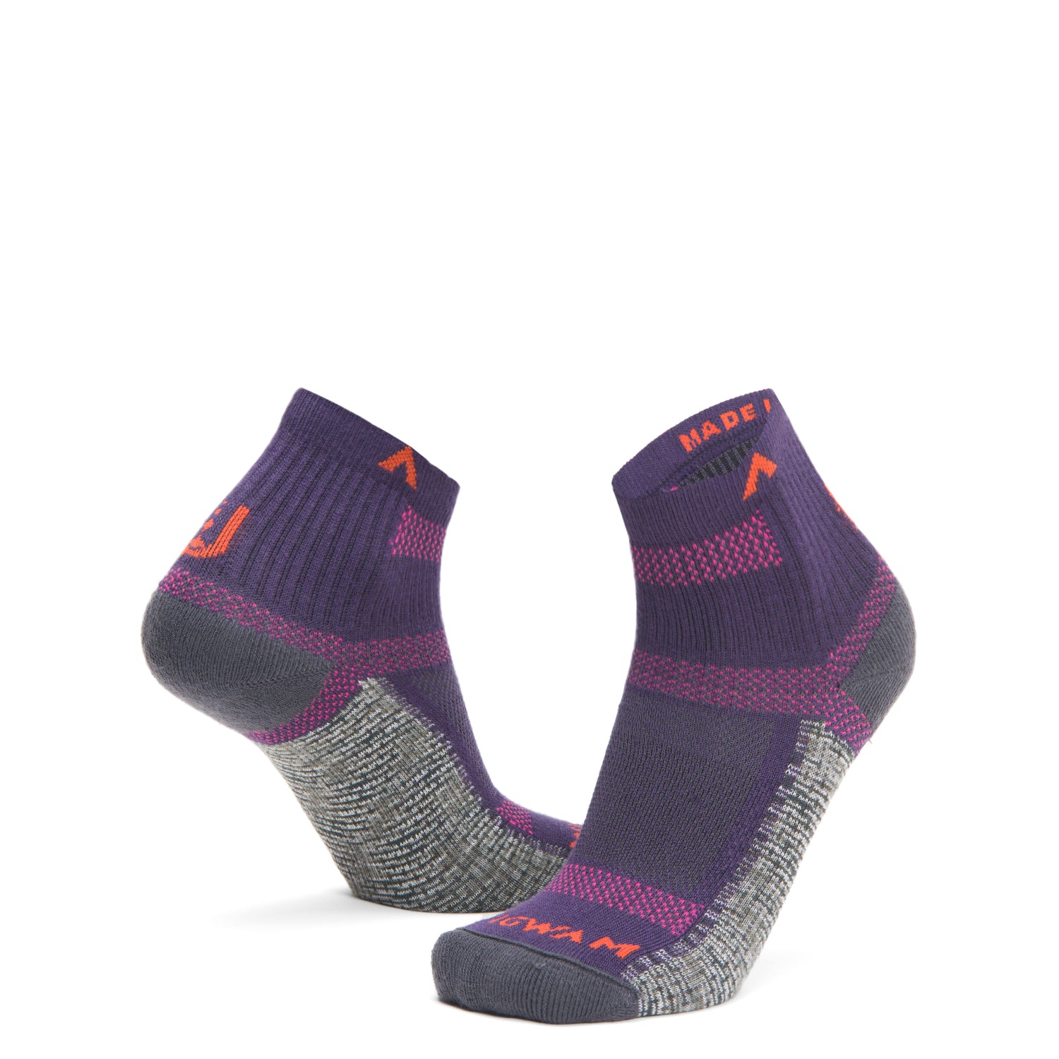 Ultra Cool-Lite Quarter Sock - Granite full product perspective - made in The USA Wigwam Socks