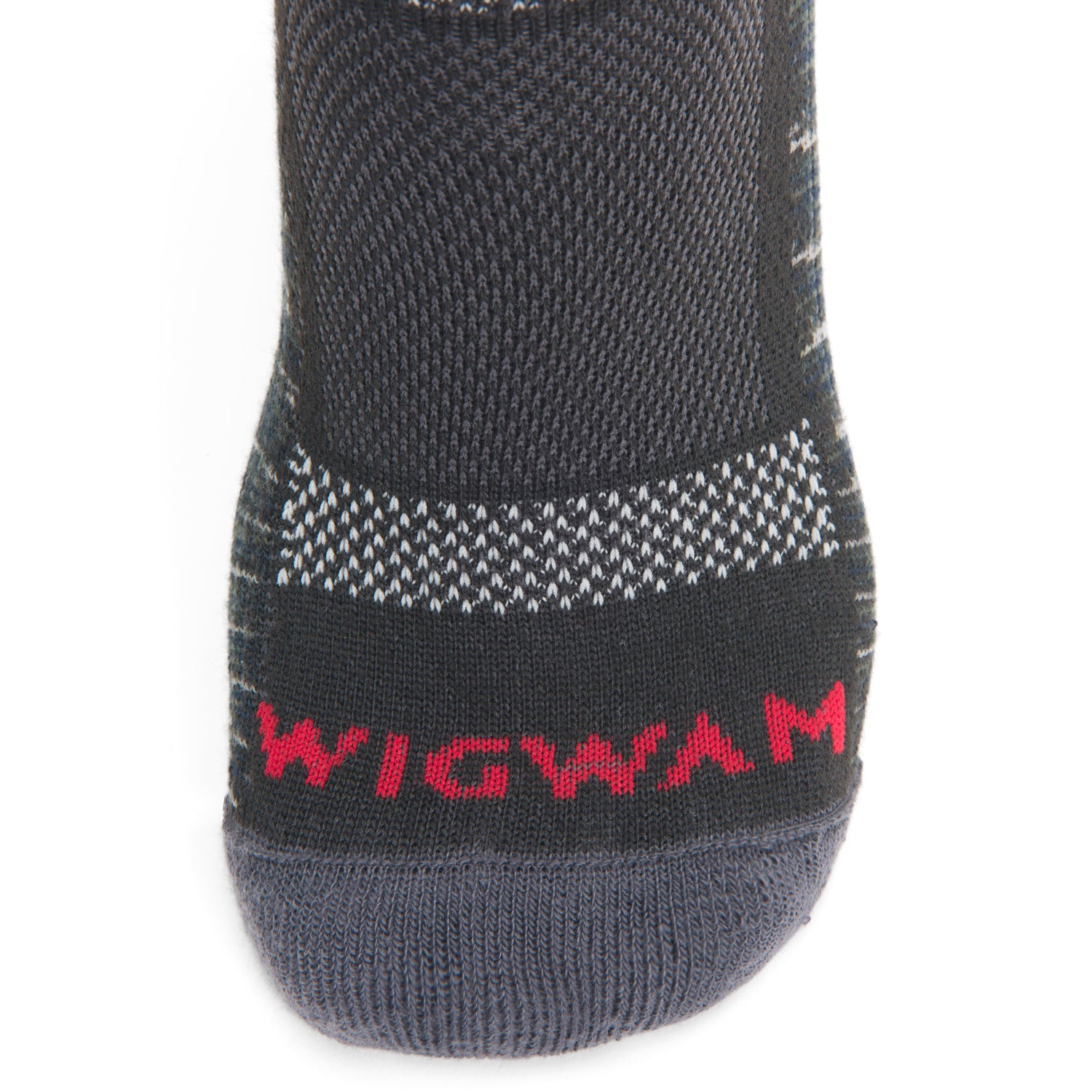 Ultra Cool-Lite Quarter Sock - Onyx toe perspective - made in The USA Wigwam Socks