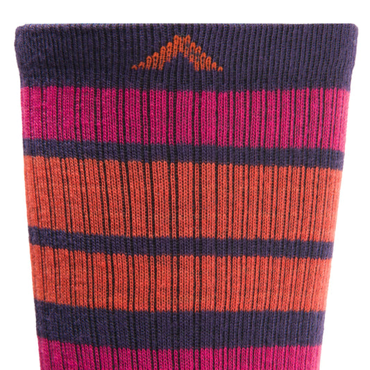Ultra Cool Lite Stripe Ultra-Lightweight Crew Sock - Granite cuff perspective